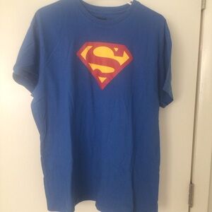 Superman Logo T-Shirt Blue Graphic Tee – XL